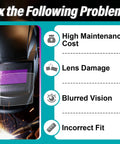 18 Pack Front Lens Replacement 216326 For MP 10 Digital Elite Welding Helmets with text on maintenance issues