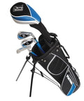 7 Piece Junior Golf Club Set For Ages 8 To 12, Right Handed, Height 56 To 62 Inches, Blue Youth Golf Gear with stand bag