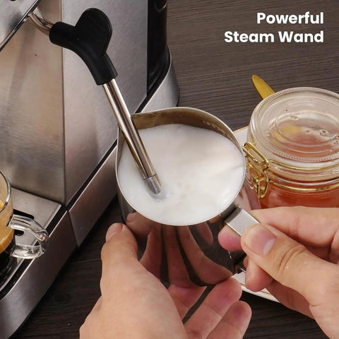 Barista Grade Home Espresso Machine With 20 Bar Pump And Milk Frother Stainless Steel Build Compact Commercial Style Coffee Maker