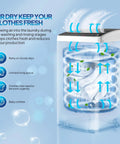 No Sweat Portable Washer And Spin Dry Combo Featuring A Heavy Duty Stainless Steel Drum showing air drying clothes in the washing cycle.