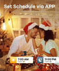 Couple using Tunable WiFi Edison Bulbs With Remote Control, 2700K To 6500K Dimmable White Light, festive ambiance