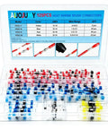 125 Pcs Heavy Duty Heat Shrink Solder Seal Wire Connectors Kit With Waterproof Butt Terminals And Solders Sleeves For Marine Automotive Boat Wiring Splice Joints In Red Blue White And Yellow Sizes, assorted in storage box