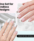 Hands showcasing nails with French tips using HEMA Free Gel Polish Set With Base Coat And Top Coat For Sensitive Nails White Gel