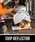 Lightweight 14-Inch Abrasive Cut Off Chop Saw With D Handle And Guard, Chip Deflector, Stamped Steel Guards, Big 11X18.5 Inch Base