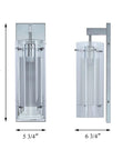 Contemporary Chrome Wall Sconce Pair For Bathrooms And Hallways Hardwired Vanity Lights With Clear Glass Cylinder Shade And Frosted Inner Shade