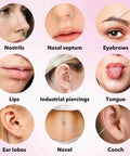 All-In-One Piercing Tool Set With Ball Grabber And Tapers for nostrils, lips, earlobes, navel, eyebrows, and more.
