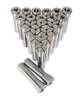 R8 Collet Set for Milling Machines, 23Pcs 1/16 To 3/4 Inch With Internal 7/16-20 UNF Thread, arranged in a triangular layout
