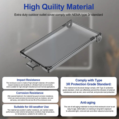 Slick Smoky Clear View Electrical Outlet Box Covers Type 3r Wet Location Enclosure 4 Pack with high quality impact resistant material