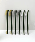 Six Piece Rust Busting Brushes Set For Metal Cleaning And Surface Prep with stainless steel, brass, and nylon bristles