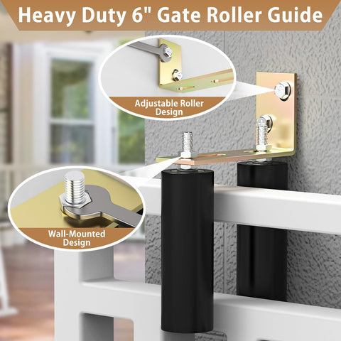 2 Pack 6 Inch Slide Gate Guide Roller With L Bracket Universal Sliding Gate Rollers Adjustable Fit For Sliding Gates Doors And Garage Doors Galvanized Steel Weather Resistant Rust Proof Hardware Kit
