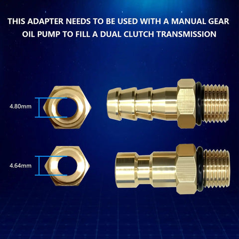 VAS6617/12 Replaceable Transmission Oil Filling Adapter for Audi VW A6 DSG 7 Speed Gearbox showing measurements