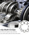 Detailed view of gears in a machine with External Circlip Retaining Snap Rings Set For Maintenance And Industry Use illustrated.