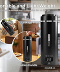 Portable Travel Electric Kettle With Four Temperature Settings 304 Stainless Steel Auto Shut Off 450ml Compact For A Quick Brew