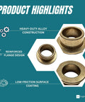 Heavy Duty Flanged Bushing Compatible With Ariens And Gravely Lawnmowers Rock Solid Oem 5502200 Deck Spindle Pivot Replacement, heavy-duty alloy material.
