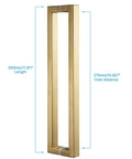 Heavy Duty 304 Stainless Steel Push Pull Door Handle With Solid Standoffs 300mm (12 Inch) Square Or Rectangle Shape Satin Gold Finish For Barn And Glass Doors, 300mm length