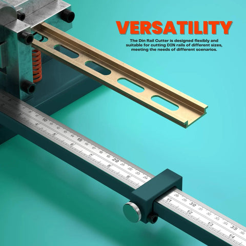Din Rail Cutter Dual Groove Tool For Slotted Steel Aluminum Iron And PVC Guides With 50cm Ruler Sliding Baffle