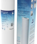 OmniFilter TO8-20 20 Inch Carbon Water Filter Cartridge For Whole House Housings, shown with packaging box