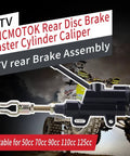 Rear Disc Brake Master Cylinder Caliper With Replaced Disc Brake Pad For 50cc To 125cc ATV Quad Fits TaoTao Peace Motorsports