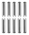 1.5mm By 6mm Slotted Roll Pin Set, 20 Pack, 304 Stainless Steel Spring Dowel Pins, Silver, Durable And Easy Fit For Home Machines And DIY Projects, Smooth Finish And High Strength Fasteners For Reliable Joining, front view