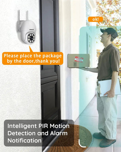 5G Outdoor Dome Security Camera With 2 Way Audio, Continuous Recording, IP Wireless Surveillance for Home monitoring a delivery