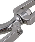 Close-up of American Style 304 Stainless Steel Swivel Lifting Hook With Safety Latch, showcasing detailed hardware design.