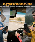 Kickass Rugged Windows 11 Pro Tablet With 10 Inch Sunlight Display And Quick N100 Chip Packed With 8 GB Ram used by workers outdoors.