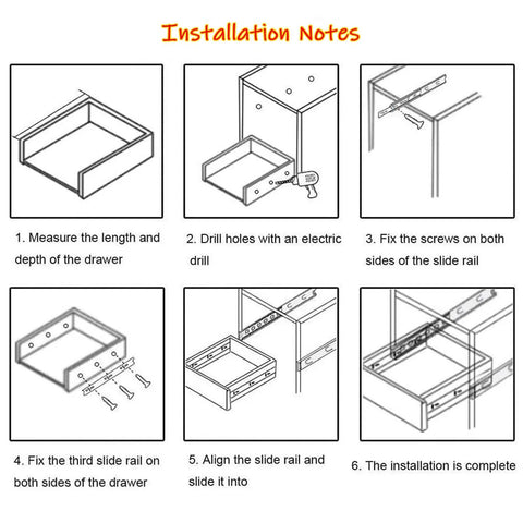 Installation notes for Locking Drawer Slides With Side Mount Ball Bearing Rails For Smooth Easy Glide Full Extension Three Fold Runners Ideal For Instrumentation Benches And Work Tables 550 Millimeters 22 Inches Long