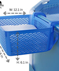 Two Pack XL Poolside Storage Baskets For Above Ground Pools Blue Easy Access Organizer Keeps Toys Goggles Drinks Neat And Within Reach Universal Fit For Most Frame Pools Up To 2.6 Inches Diameter Made In Europe attached to pool