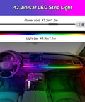 RGB Car Interior LED Strip Light 43.3 Inch With USB Port And App Control, Music Sync, 146 LEDs Fiber Optic Ambience Lighting