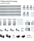 Beefy 16 Ft Exterior Box Track Barn Door Hardware Kit For Outdoor Use Heavy Duty Wall Mount Rail System For Double Sliding Doors