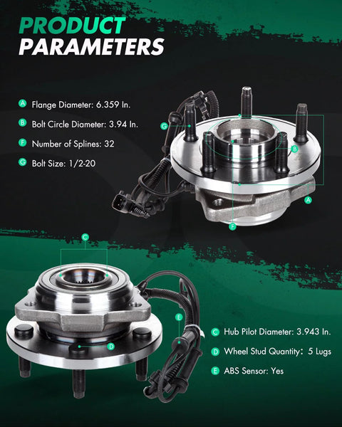 Beefed-Up Front Wheel Bearing And Hub Assembly Set For Jeep Wrangler 2007 2008 2009 2010 With ABS 5-Lug 3.8L 513272