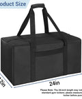Mid-Size Weekender Travel Duffle Bag, 24x12x12 Inch, 53L Capacity, Water Resistant Black Duffel with Easy Carry Handles