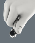 Hand holding Tool-Check Plus Bit Ratchet Set With Sockets Metric For Quick Fixes And Everyday Projects, focus on ratchet use.