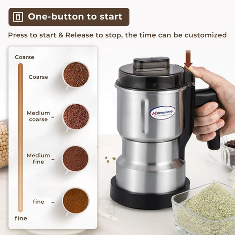 Electric Coffee And Spice Grinder Mini Mill 250W, 200ml Capacity Dry Grinding, Stainless Steel Blade for spices and herbs, 110V.