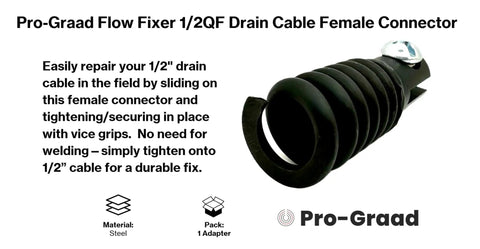 Flow Fixer One Half Inch Drain Cable Repair End Slotted Female Connector For Quick On The Job Fixes Of Broken Drain Cleaning Cables Fits All One Half Inch O D Cables
