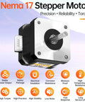 YEJMKJ Nema 17 stepper motor, black body with silver faceplate, 2-phase bipolar, 0.9° step, 1m cable