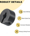 16 Piece Set Single Split Shaft Collar 1/8 Bore One Piece Clamping Collar 1/2 Outer Diameter 1/4 Inch Thick Black Oxide 45 Steel With Set Screw Lock Durable Construction, black 45# steel collar
