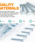 40-Piece Tee Bolts Set With 5 Sizes 1/4-20 T Bolts For T Track And T-Slot Systems, showcasing zinc-plated bolts in a case.