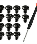14Pcs Wallet Screw Kit T5 Cross Screws Anti Loosening M2x3 Black Zinc Plated 304 Stainless Steel with T5 Driver