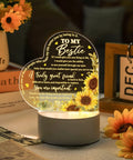 Heart-shaped Acrylic Night Light Gift For Friends For Her Birthday Party Bestie BFF Sister Flower Lamp With Warm Colors LED Base