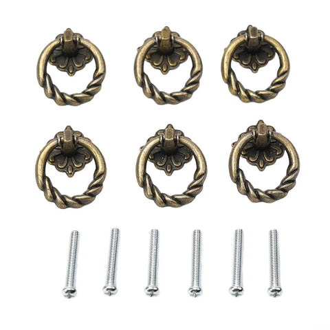 Dope Retro Vintage Cabinet Knob For Drawers And Doors Zinc Alloy Ring Pull Handle With Screws Included Durable Dresser Cupboard Hardware