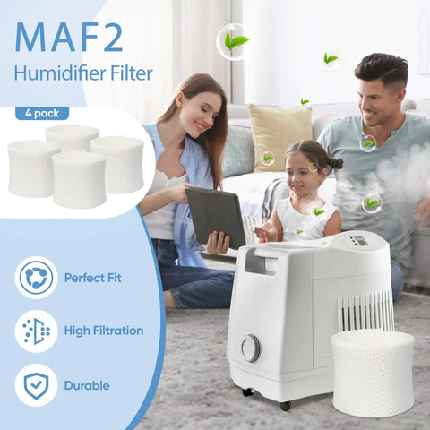 4 Pack MAF2 Humidifier Wick Filters Replacement For High Flow MoistAIR And MA0800 MA0600 MA0601 Humidifiers with Kenmore