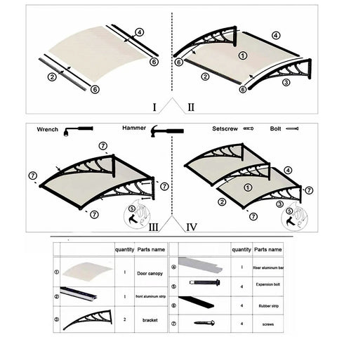 Patio Deck Awning Kit With Adjustable Reach 24 32 39 47 Inches, Complete Bracket Set, Blue Panel Outdoor Shade For Patio Or Window, Weatherproof UV Shield, 60x130 CM, Easy Install, Built Tough Silver Brackets