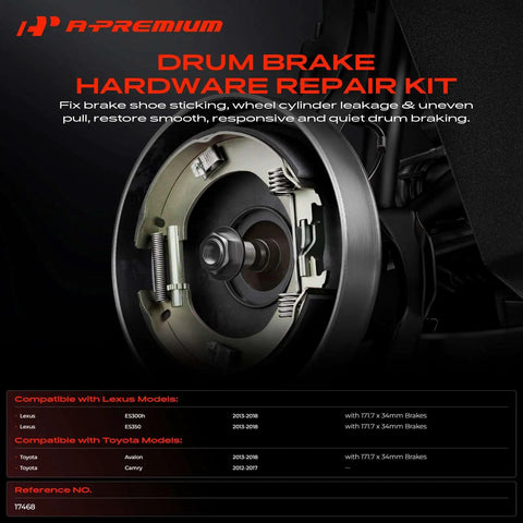 Premium Rear Side Drum Brake Hardware Kit Fits Toyota Camry Avalon And Lexus Es350 Es300h Perfect Upgrade For Your Ride With Reliable Performance And Easy Install To Get You Back On The Road Safe And Sound Today. rear drum brake kit with springs and clips