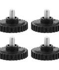 Heavy Duty M8 Screw On Rubber Furniture Levelers Four Pack With Solid Floor Grip Anti Slip Glides, sturdy rubber bases.