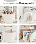 XXXL Cotton Rope Storage Basket With Handles Extra Large 22x22x14 Inches Woven Laundry Organizer For Blankets Toys Clothes Cream