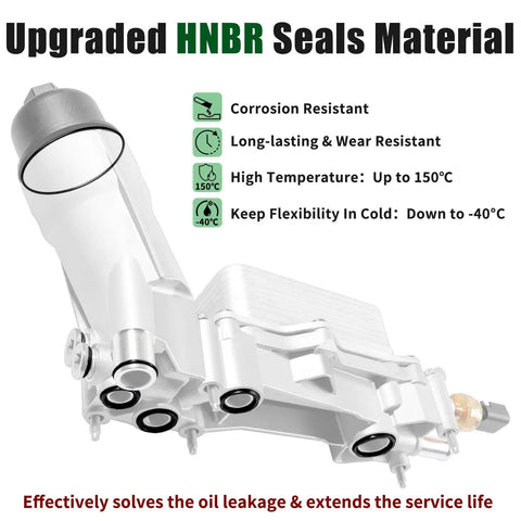 Aluminum Engine Oil Cooler And Oil Filter Housing Adapter For 3.6L V6 Engines 2011 2016 with upgraded HNBR seals