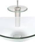 Chiaro Glass Vessel Bathroom Sink Set With Brushed Nickel Faucet And Clear Glass Basin Includes Pop Up Drain And Mounting Ring