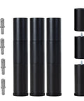 Adjustable Bed Leg Replacement Set For Bed Base Frame DIY Friendly with 12 Inch Three In One Screw In Legs Four Pack black metal