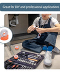 Person using PTFE Thread Seal Tape Plumbers Tape One Half Inch By 472 Inch White No-Hassle Waterproof Sealant for plumbing